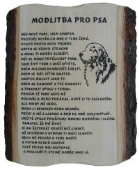 Modlitba pro psa č.786 na desce s kůrou