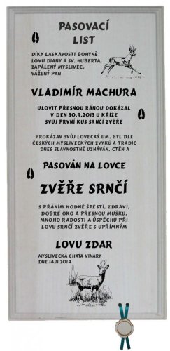 Pasovací list srnec č.734 na frézované desce 2D