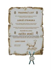 Pasovací list srnec č.734 - Pasovací list srnec pergamen z překližky