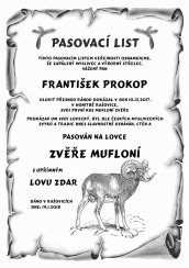 Pasovací list muflon č.737 pergamen z překližky