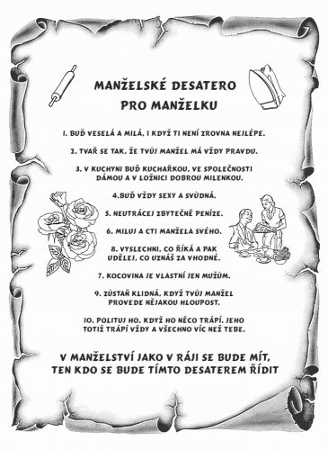 Desatero pro manželku č.718 pergamen na překližce