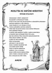 Modlitba ke svatému Hubertovi pergamen z překližky