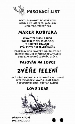 Pasovací list jelen č.733 na frézované desce 2D