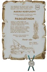 Gratulace rybář č.763 pergamen z překližky