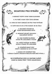 Desatero pro rybáře č.704 pergamen z překližky