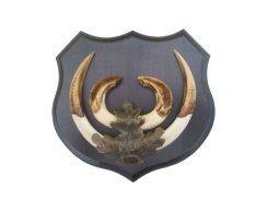 Podložka pod trofej č.362 - černá + bronzové litinové krytí