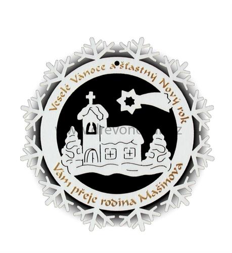 Novoroční blahopřání VLOČKA KOSTELÍK č.1408