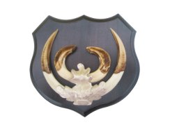 Podložka pod trofej č.362 - černá + stříbrné litinové krytí