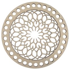 Dřevěný výřez na háčkovaný vyřezávaný mandala Ø150 mm