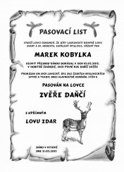 Pasovací list daněk č.732 pergamen z překližky