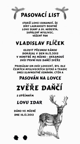Pasovací list daněk č.732 na frézované desce 2D