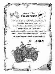 Modlitba pro motorku veterán č. 787 pergamen z překližky