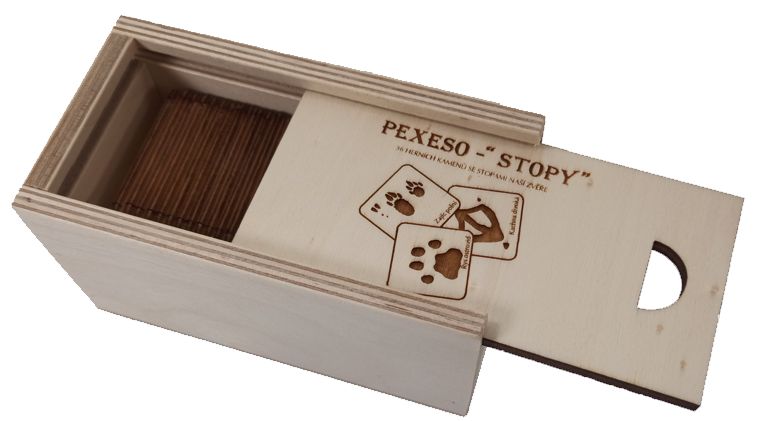 Pexeso stopy 36 dílků + dřevěná krabička